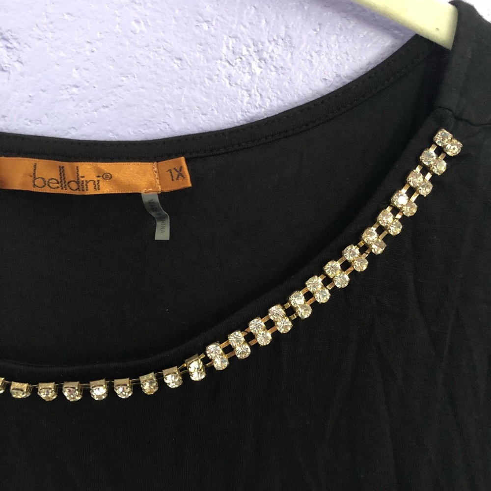 Belldini Sleeveless Top with Rhinestones - Size XL